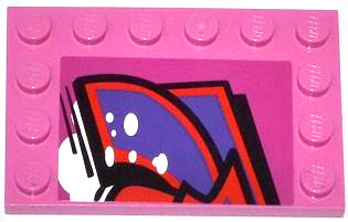 Tile, Modified 4 x 6 with Studs on Edges with Graffiti Tag Pattern Model Left Side (Sticker) - Set 79104