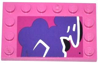 Tile, Modified 4 x 6 with Studs on Edges with Graffiti Tag Pattern Model Right Side (Sticker) - Set 79104