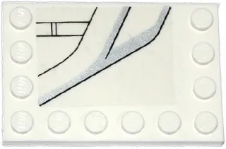 Tile, Modified 4 x 6 with Studs on Edges with DC Javelin Spaceship Pattern Model Left Side (Sticker) - Set 76028