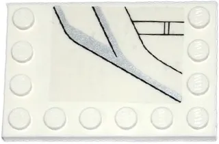 Tile, Modified 4 x 6 with Studs on Edges with DC Javelin Spaceship Pattern Model Right Side (Sticker) - Set 76028