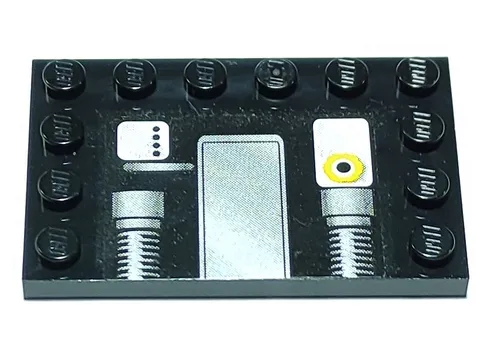 Tile, Modified 4 x 6 with Studs on Edges with Mechanical Pattern (Sticker) - Set 8156