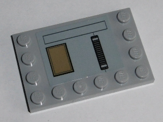 Tile, Modified 4 x 6 with Studs on Edges Dark Tan Hatch Black Grille Pattern (Sticker) - Set 75140