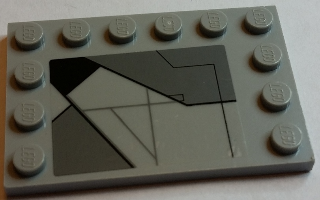 Tile, Modified 4 x 6 with Studs on Edges with SW Sith Infiltrator Panel Pattern Model Left Side (Sticker) - Set 7961