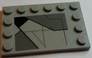 Tile, Modified 4 x 6 with Studs on Edges with SW Sith Infiltrator Panel Pattern Model Left Side (Sticker) - Set 7961