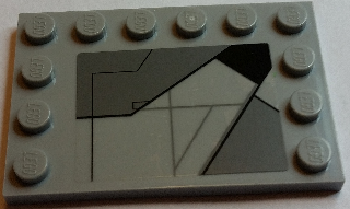 Tile, Modified 4 x 6 with Studs on Edges with SW Sith Infiltrator Panel Pattern Model Right Side (Sticker) - Set 7961