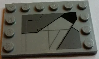 Tile, Modified 4 x 6 with Studs on Edges with SW Sith Infiltrator Panel Pattern Model Right Side (Sticker) - Set 7961