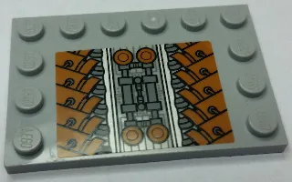 Tile, Modified 4 x 6 with Studs on Edges with SW Sith Infiltrator Mechanical Pattern (Sticker) - Set 7961