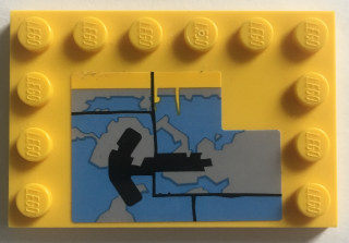 Tile, Modified 4 x 6 with Studs on Edges with Worn Paint Blue and Black Pattern (Sticker) - Set 75157