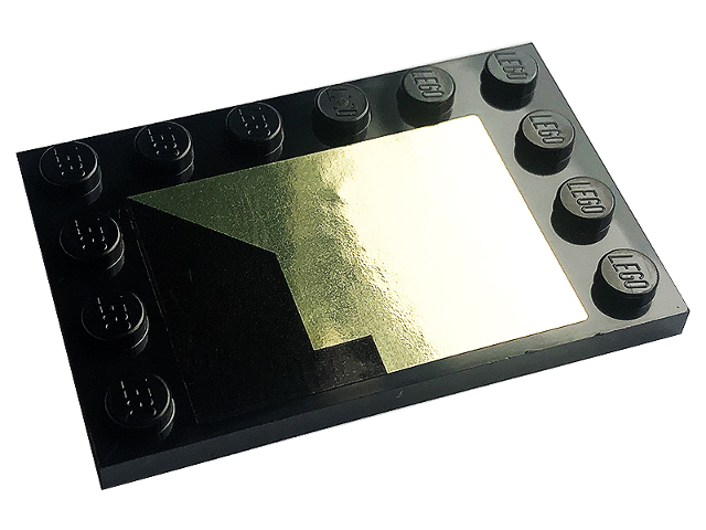 Tile, Modified 4 x 6 with Studs on Edges with Gold Geometric Shape Pattern (Sticker) - Set 10266