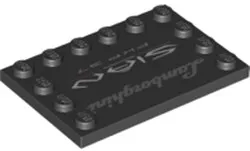 Tile, Modified 4 x 6 with Studs on Edges with 'Lamborghini Sian FKP 37' Pattern