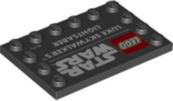 Tile, Modified 4 x 6 with Studs on Edges with Star Wars Logo and 'LUKE SKYWALKER'S LIGHTSABER' Pattern