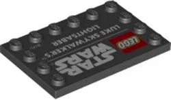 Tile, Modified 4 x 6 with Studs on Edges with Star Wars Logo and 'LUKE SKYWALKER'S LIGHTSABER' Pattern