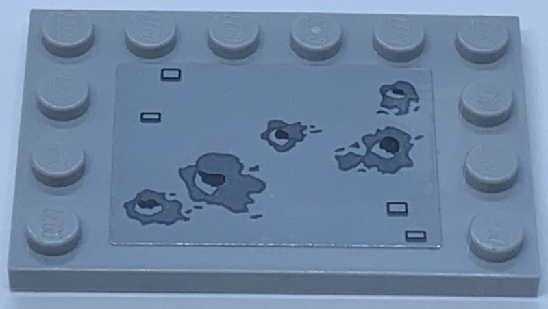 Tile, Modified 4 x 6 with Studs on Edges with Blaster Marks Pattern (Sticker) - Set 75192