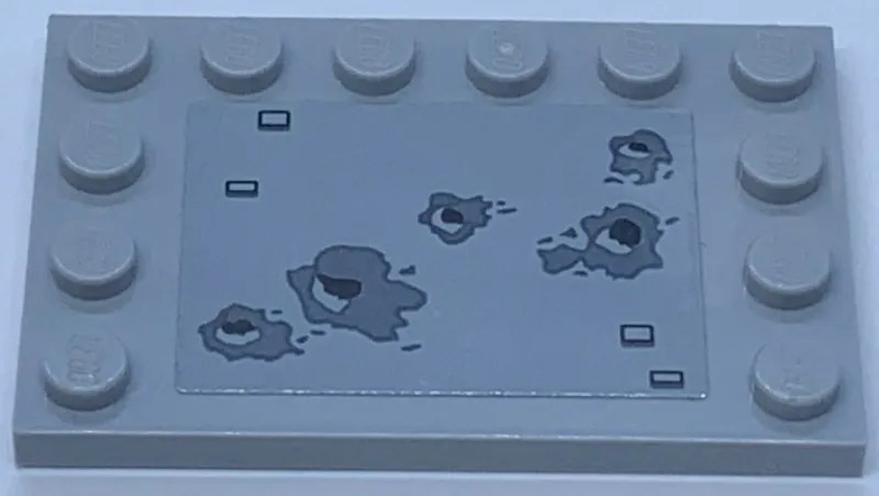 Tile, Modified 4 x 6 with Studs on Edges with Blaster Marks Pattern (Sticker) - Set 75192