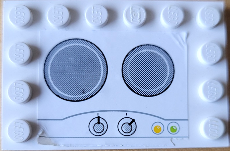 Tile, Modified 4 x 6 with Studs on Edges with Stove Top Pattern (Sticker) - Set 5940