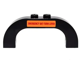 Arch 1 x 6 x 2 Curved Top with Red 'EMERGENCY BAT-TURN LEVER' Pattern on Both Sides (Stickers) - Set 76052