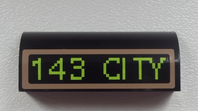 Slope, Curved 1 x 4 x 1 1/3 with '143 CITY' Pattern (Sticker) - Set 60026