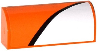 Slope, Curved 1 x 4 x 1 1/3 with Black Stripe and White Half Pattern Model Left Side (Sticker) - Set 75912