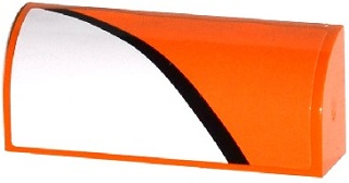 Slope, Curved 1 x 4 x 1 1/3 with Black Stripe and White Half Pattern Model Right Side (Sticker) - Set 75912