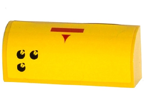 Slope, Curved 1 x 4 x 1 1/3 with Red Bar and Triangle with Curved Sides, 3 Black SW Rebel Logos Pattern (Sticker) - Set 75092