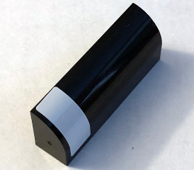 Slope, Curved 1 x 4 x 1 1/3 with White Vertical Stripe Pattern on Left Side (Sticker) - Set 7962