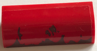 Slope, Curved 1 x 4 x 1 1/3 with Reddish Brown Mud Splotches Pattern (Sticker) - Set 70907