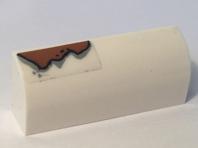 Slope, Curved 1 x 4 x 1 1/3 with Rust Pattern (Sticker) - Set 10274