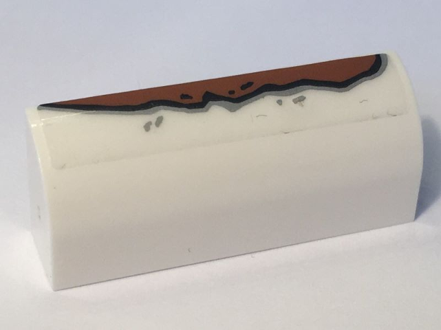 Slope, Curved 1 x 4 x 1 1/3 with Rust Long Pattern (Sticker) - Set 10274