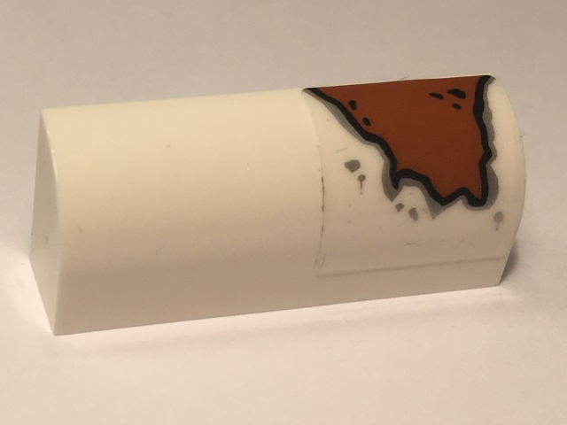 Slope, Curved 1 x 4 x 1 1/3 with Rust Large Pattern (Sticker) - Set 10274