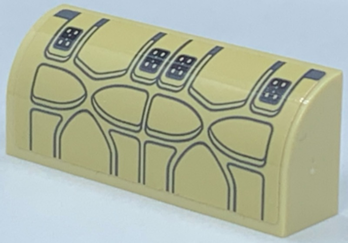 Slope, Curved 1 x 4 x 1 1/3 with SW Millennium Falcon Seat Cushion Pattern (Sticker) - Set 75192