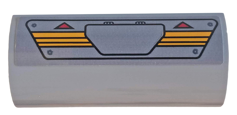 Slope, Curved 2 x 4 Double with Groove with Red Triangles, Hatch and Hull Plates Pattern (Sticker) - Set 76162