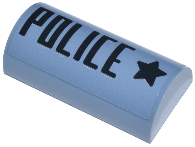 Slope, Curved 2 x 4 Double with Groove with Black 'POLICE' and Star Pattern (Sticker) - Set 76271
