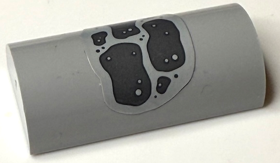 Slope, Curved 2 x 4 Double with Groove with Dark Bluish Gray Stones and Dots Pattern (Sticker) - Set 43231