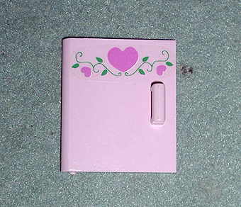 Container, Cupboard 4 x 4 x 4 Door with 3 Dark Pink Hearts and Vine Pattern (Sticker) - Set 5860