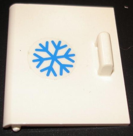 Container, Cupboard 4 x 4 x 4 Door with Blue Snowflake Pattern (Sticker) - Set 5848