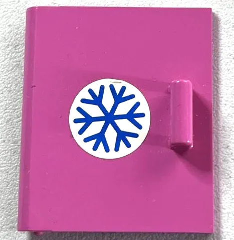 Container, Cupboard 4 x 4 x 4 Door with Blue Snowflake on White Background Pattern (Sticker) - Set 5847