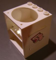 Container, Cupboard 4 x 4 x 4 with Elliptical Hole for Sink with Toilet Paper Roll Pattern (Sticker) - Set 5895