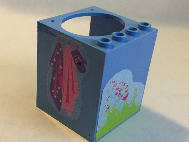 Container, Cupboard 4 x 4 x 4 with Elliptical Hole for Sink with Grass, Large Hearts, Towels, and Oven Mitt Pattern (Stickers) - Set 7586