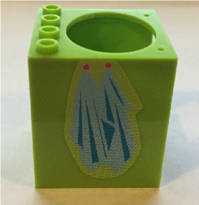 Container, Cupboard 4 x 4 x 4 with Elliptical Hole for Sink with Towels Pattern (Sticker) - Set 7586