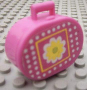 Scala Utensil Oval Case with Yellow Flower and White Dots on Dark Pink Background Pattern (Sticker) - Set 3118