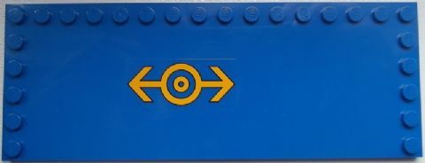 Tile, Modified 6 x 16 with Studs on Edges with Train Logo Bright Light Orange Pattern Right (Sticker) - Set 60052