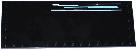 Tile, Modified 6 x 16 with Studs on Edges with Silver and Medium Azure Lines Pattern Model Left Side (Sticker) - Set 70173