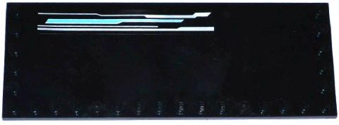 Tile, Modified 6 x 16 with Studs on Edges with Silver and Medium Azure Lines Pattern Model Right Side (Sticker) - Set 70173