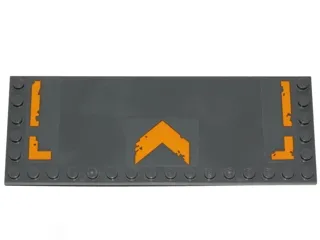 Tile, Modified 6 x 16 with Studs on Edges with Yellow Worn Arrow and Stripes on Sides Pattern (Stickers) - Set 75171
