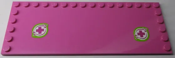 Tile, Modified 6 x 16 with Studs on Edges with Two Magenta Crosses with Lime Border Pattern (Stickers) - Set 41038