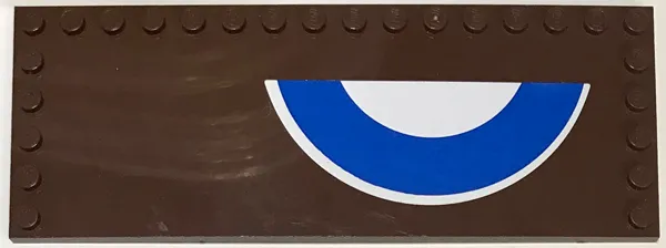 Tile, Modified 6 x 16 with Studs on Edges with White and Blue Semicircles (British Roundel) Pattern Model Right Side (Sticker) - Set 3451