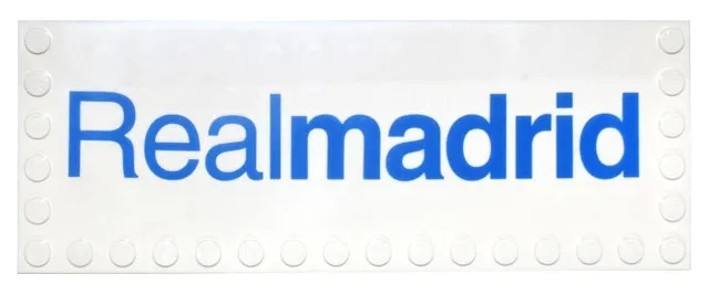 Tile, Modified 6 x 16 with Studs on Edges with Blue 'Realmadrid' Pattern