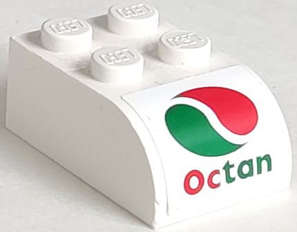 Slope, Curved 3 x 2 with 4 Studs with Octan Logo Pattern (Sticker) - Set 60022