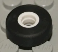 Wheel Small Hollow with Fixed Black Rubber Tire 11mm D. x 4mm (Space Shuttle)