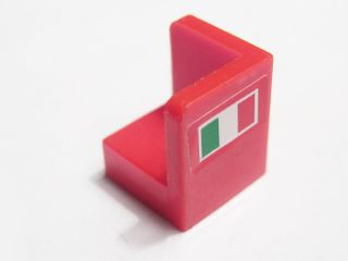 Panel 1 x 1 x 1 Corner with Italian Flag Pattern Model Left Side (Sticker) - Sets 8142 / 8362